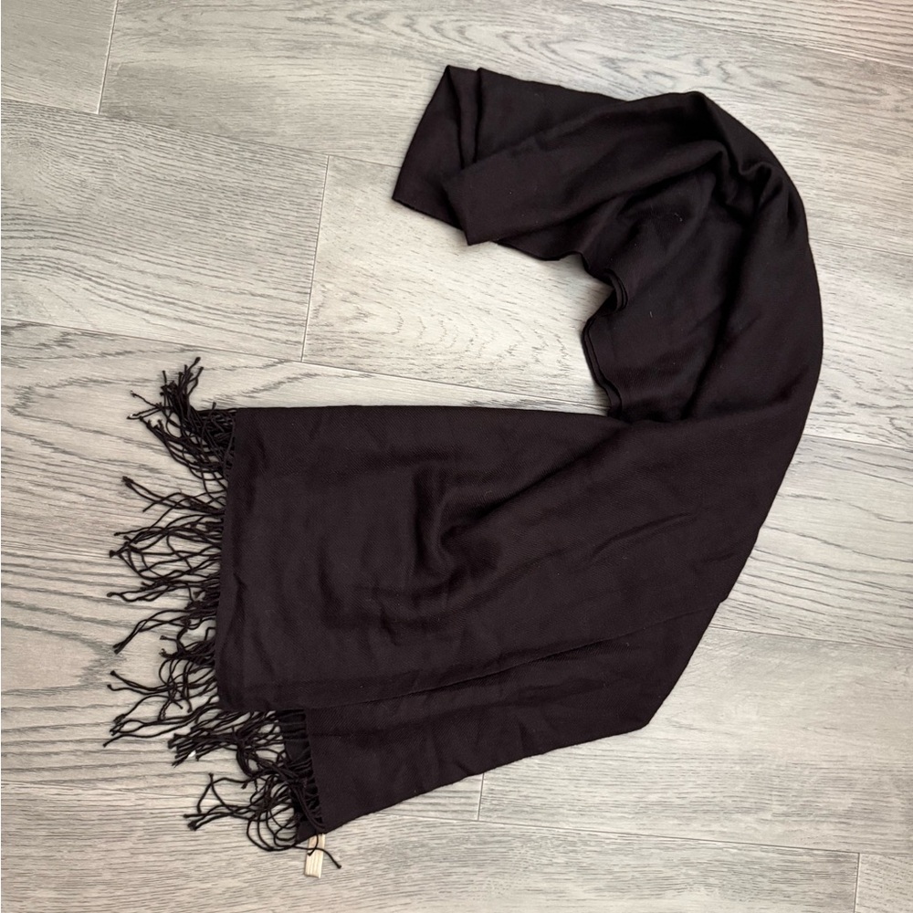 Cashmere Brown Fringe Shawl